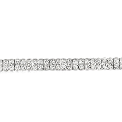 14k White Gold Round Diamond Bezel Set Tennis Bracelet (10.16ctw.)