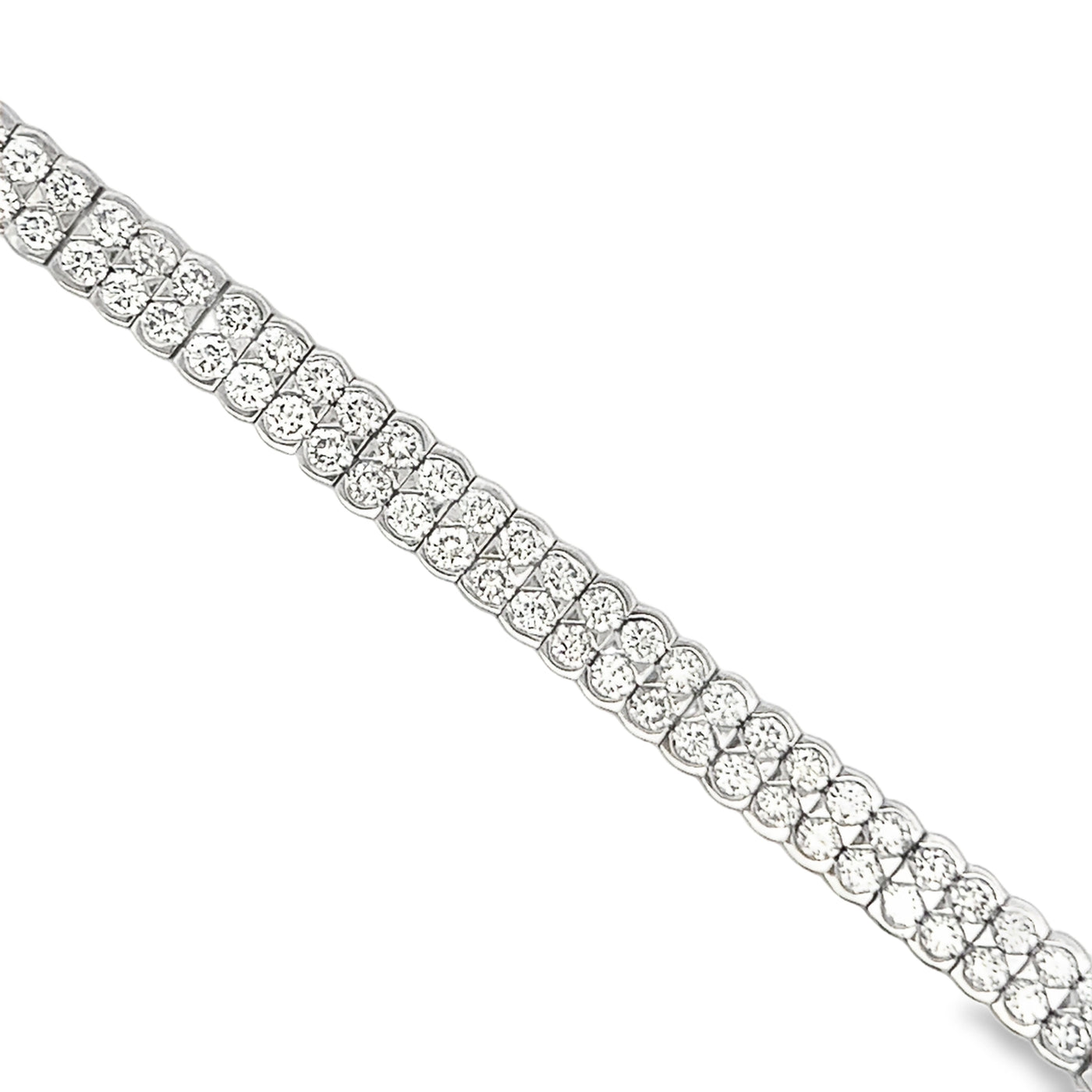 14k White Gold Round Diamond Bezel Set Tennis Bracelet (10.16ctw.)