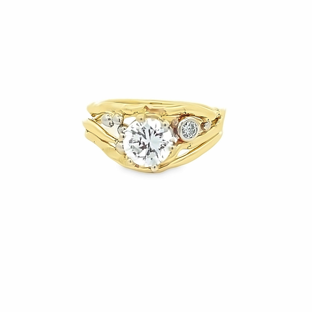 14k Yellow Gold Round Diamond Willow Bridal Set by Paul Richter (0.05ct.)