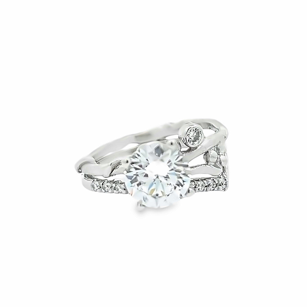14k White Gold Round Diamond Wisteria Bridal Set by Paul Richter (0.22ctw.)