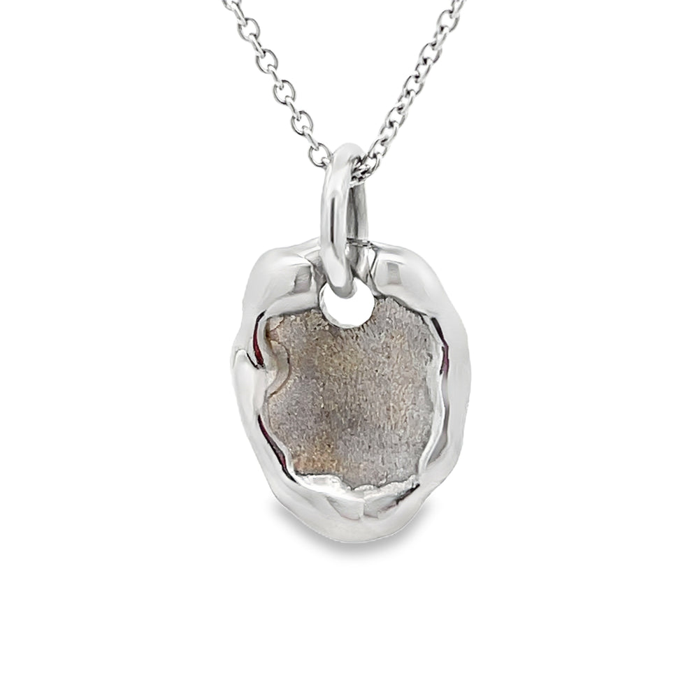 14k White Gold Oval Amulet Charm Pendant by Paul Richter