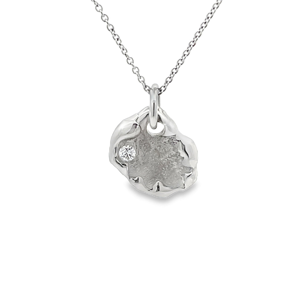 14k White Gold Round Diamond Amulet Charm Pendant by Paul Richter (0.03ct.)