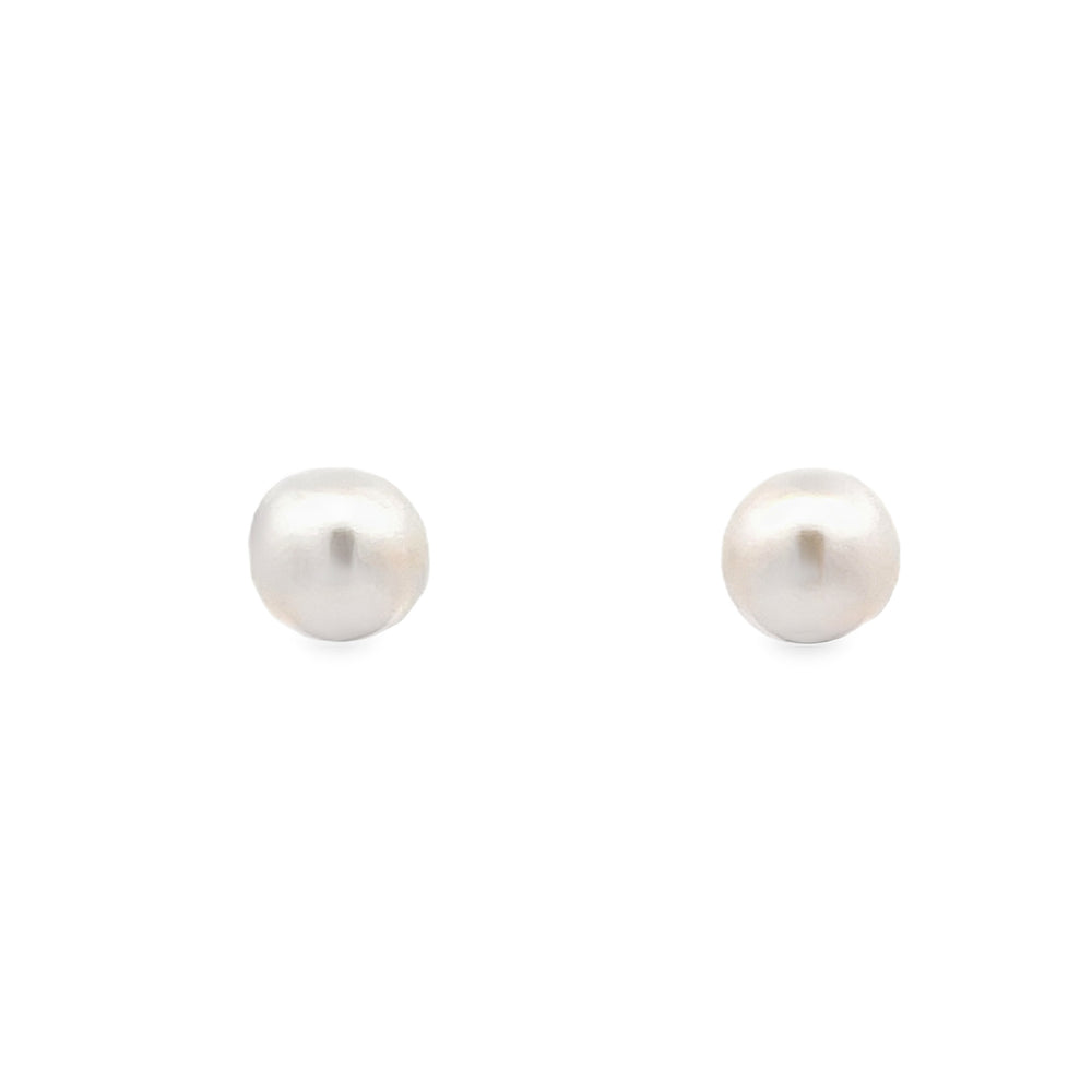 14k White Gold 6mm Akoya Pearl Stud Earrings