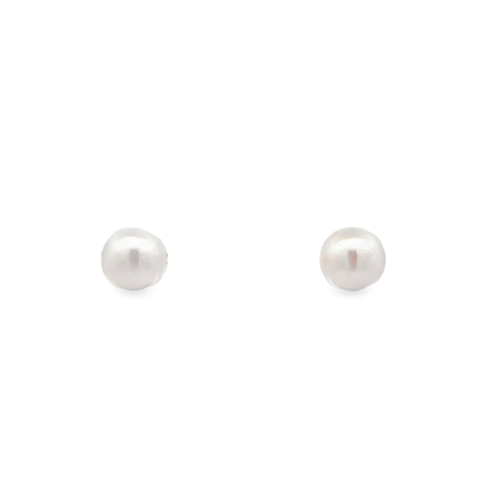 14k White Gold 5mm Akoya Pearl Stud Earrings