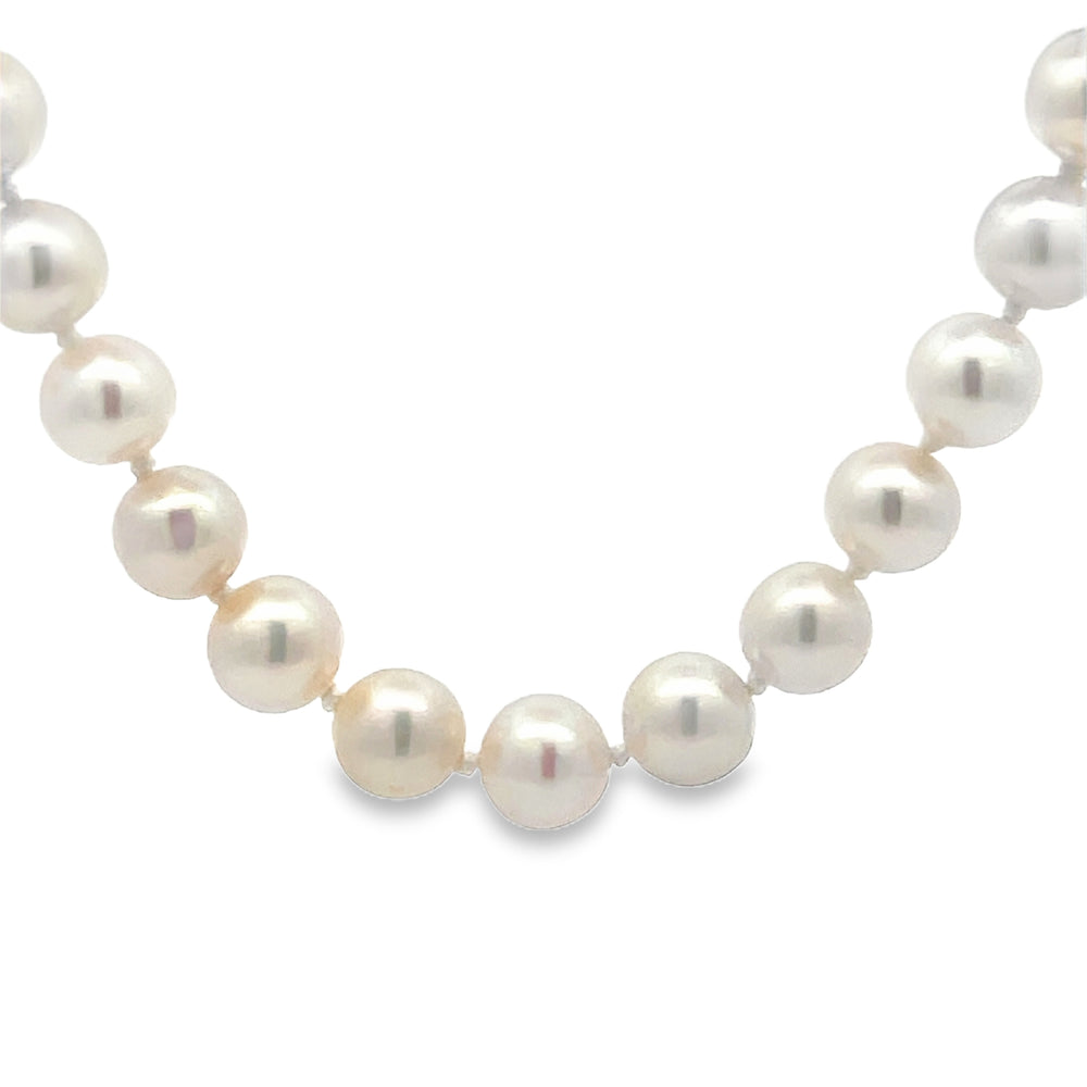 14k White Gold 24" Akoya Pearl Strand Necklace