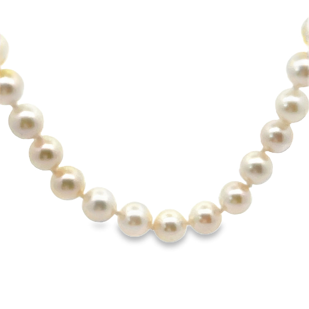 14k Yellow Gold 23" Akoya Pearl Strand Necklace