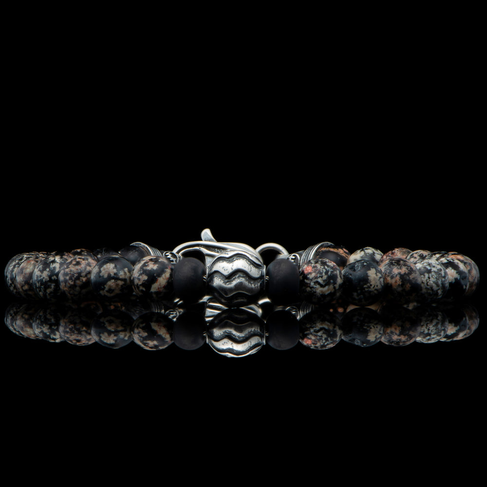 Men's Sterling Silver Red Obsidian Brookings Bracelet by William Henry Studio