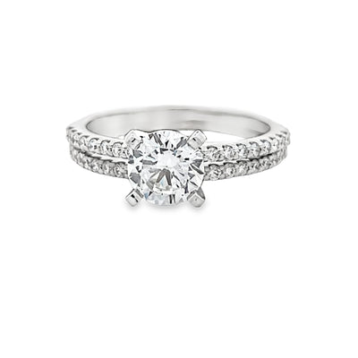 14k White Gold Round Diamond Prong Set Bridal Set (0.38ctw.)