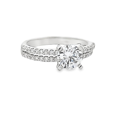 14k White Gold Round Diamond Prong Set Bridal Set (0.38ctw.)