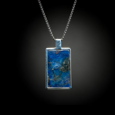 Men's Sterling Silver Labradorite Shift Pendant by William Henry Studio.