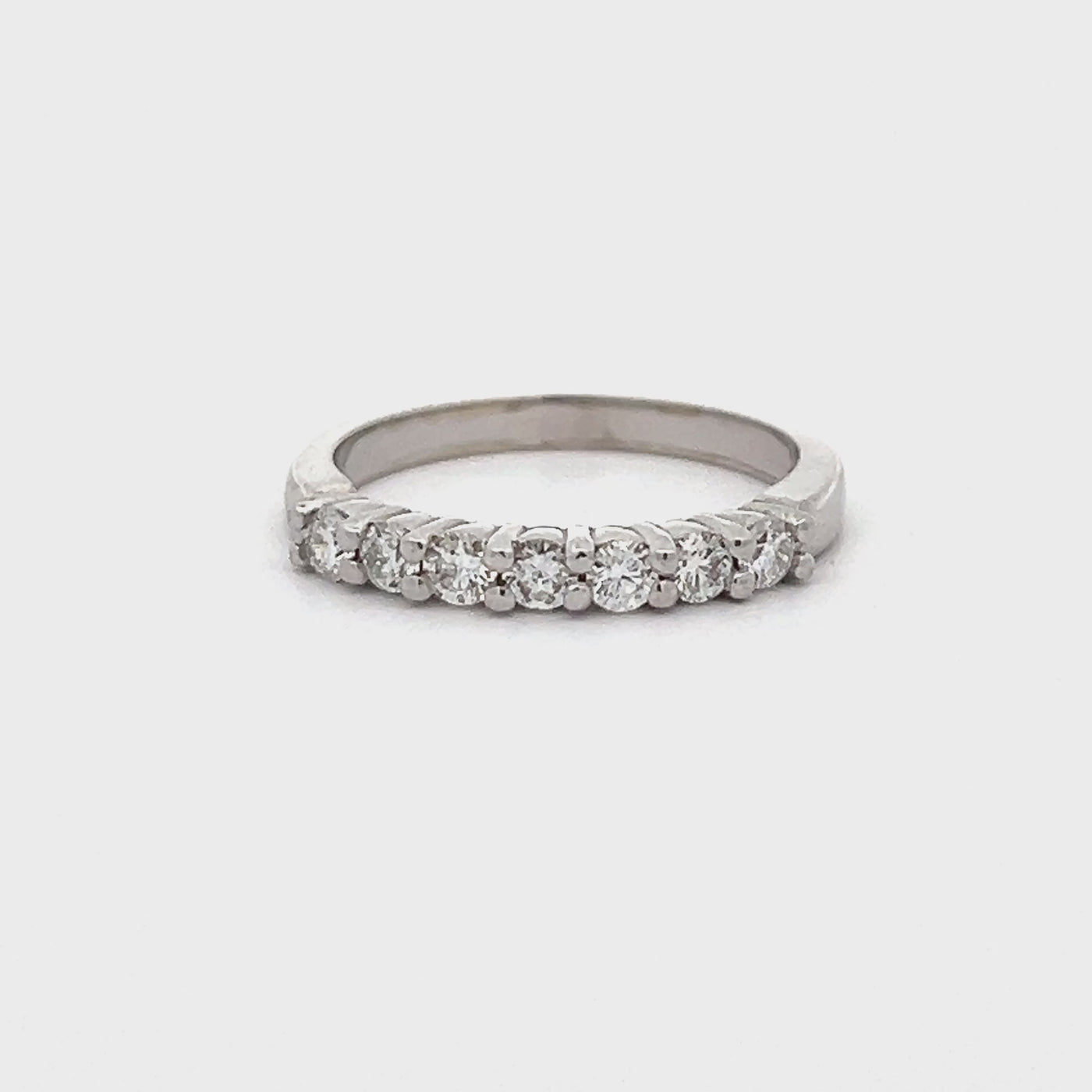 14k White Gold Round Diamond Shared Prong Anniversary Band (0.44ctw.)