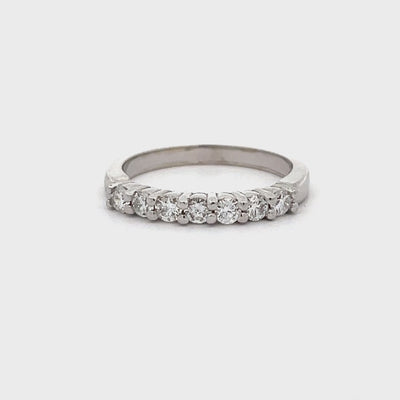 14k White Gold Round Diamond Shared Prong Anniversary Band (0.44ctw.)