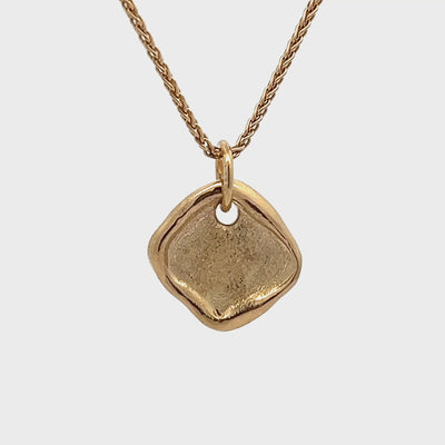 14k Yellow Gold Cushion Shape Amulet Charm by Paul Richter