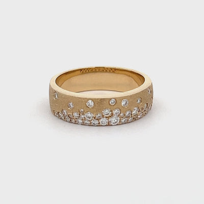 14k Yellow Gold Round Diamond Flush Set Anniversary Band (0.44ctw.)