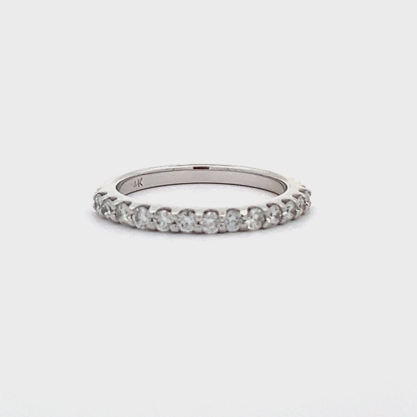 14k White Gold Round Diamond Shared Prong Anniversary Band (0.46ctw.)