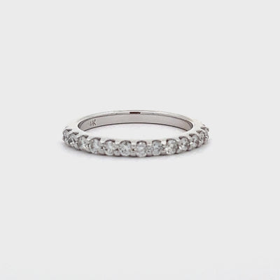 14k White Gold Round Diamond Shared Prong Anniversary Band (0.46ctw.)