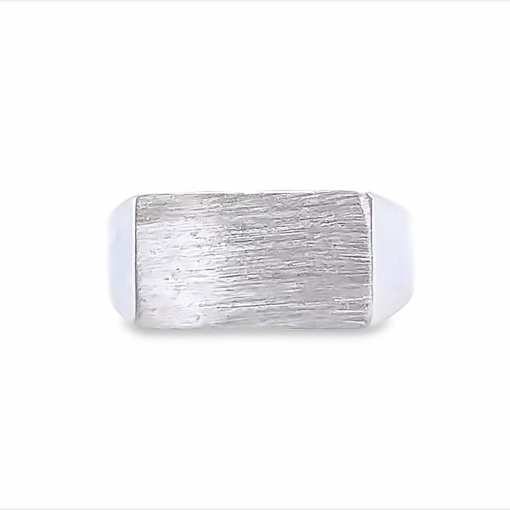14k White Gold Men's Signet Ring