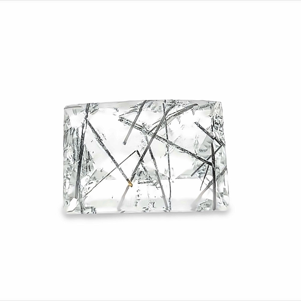 Tourmalinated Quartz - Rectangular Cut (75.29ct.)