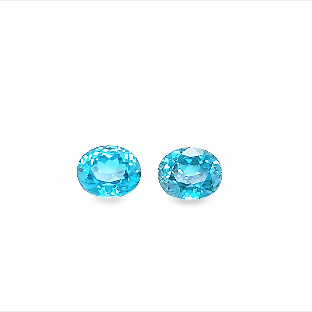 Blue Zircon - Matched Pair (4.10ctw.)