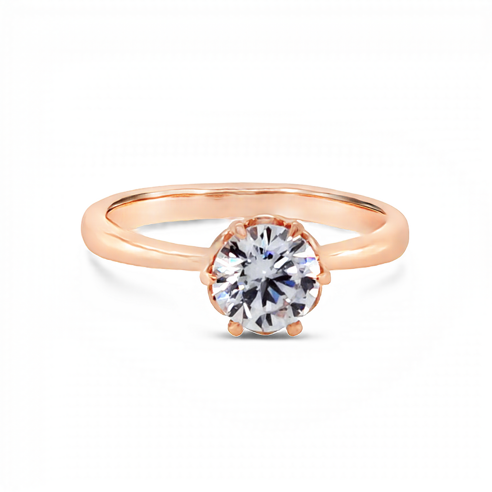 14k Rose Gold Tulip Style Solitaire Engagement Ring Setting