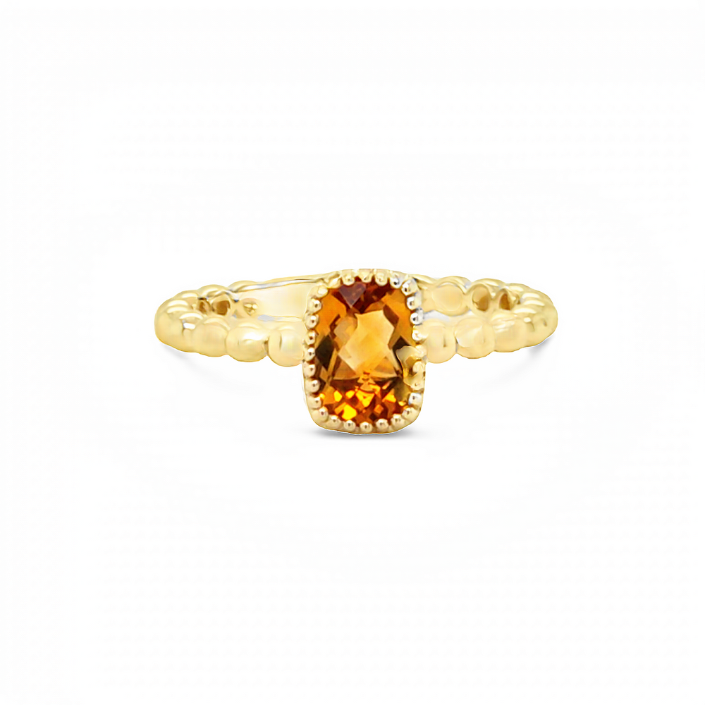 14k Yellow Gold Rectangular Citrine Ring (0.75ct.)
