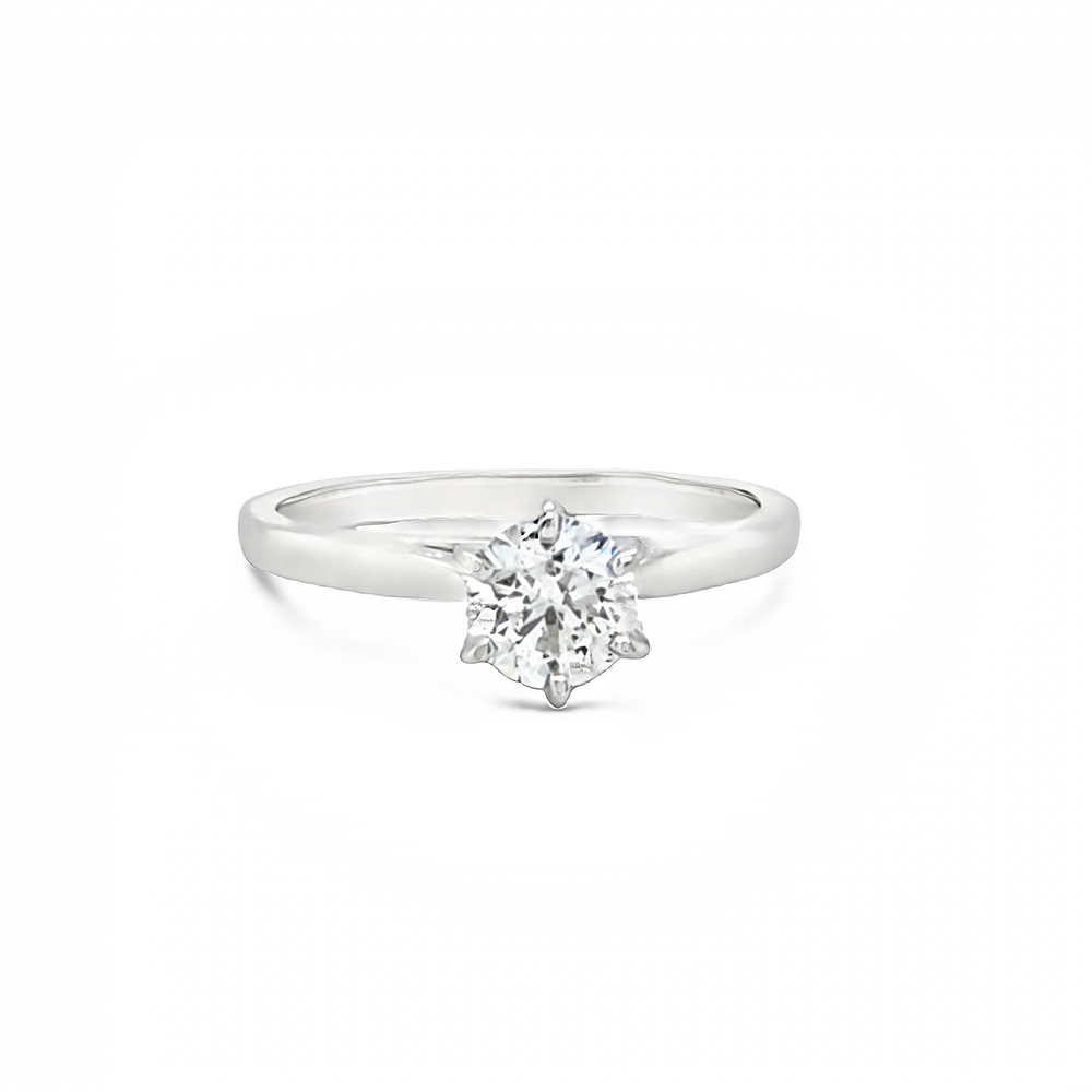 14k White Gold Round Diamond Solitaire Engagement Ring (0.73ct.)