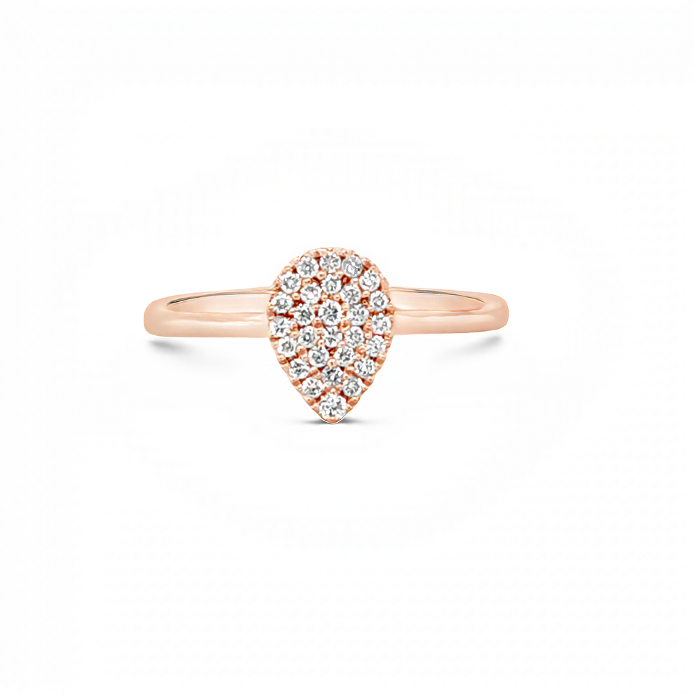 14k Rose Gold Cluster Top Diamond Ring (0.18ctw.)