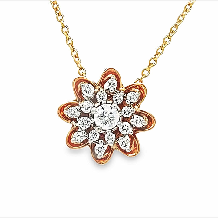 14k rose gold flower outlets pendant