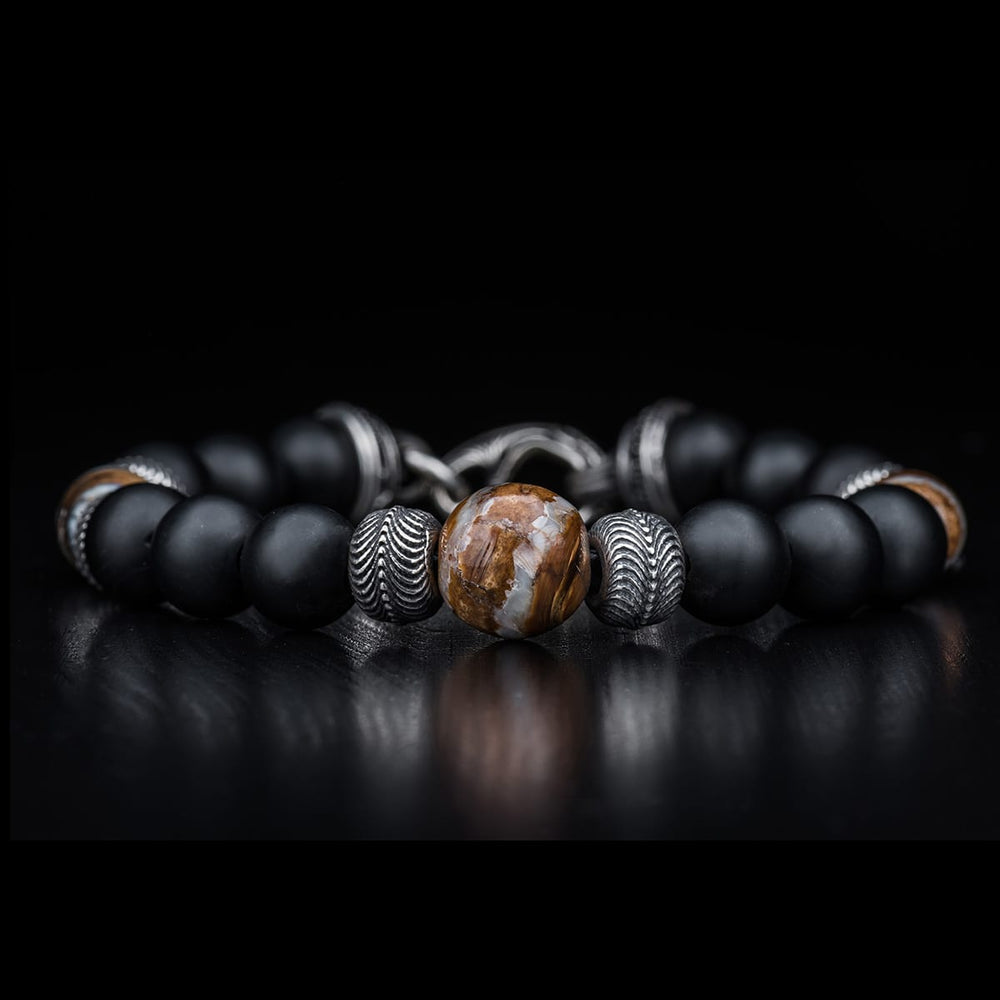 Men's Woolly Mammoth Tooth and Onyx Bracelet by William Henry Studio