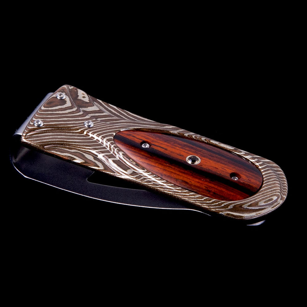 Men's Mokume Gane and Wood Inlay Money Clip by William Henry Studio